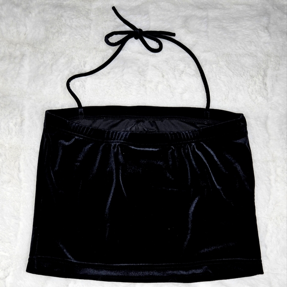 90s VTG ESPRIT Velour Tube Cropped Halter - Picture 3 of 4
